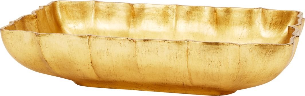 Gold decorative bowl on a white background
