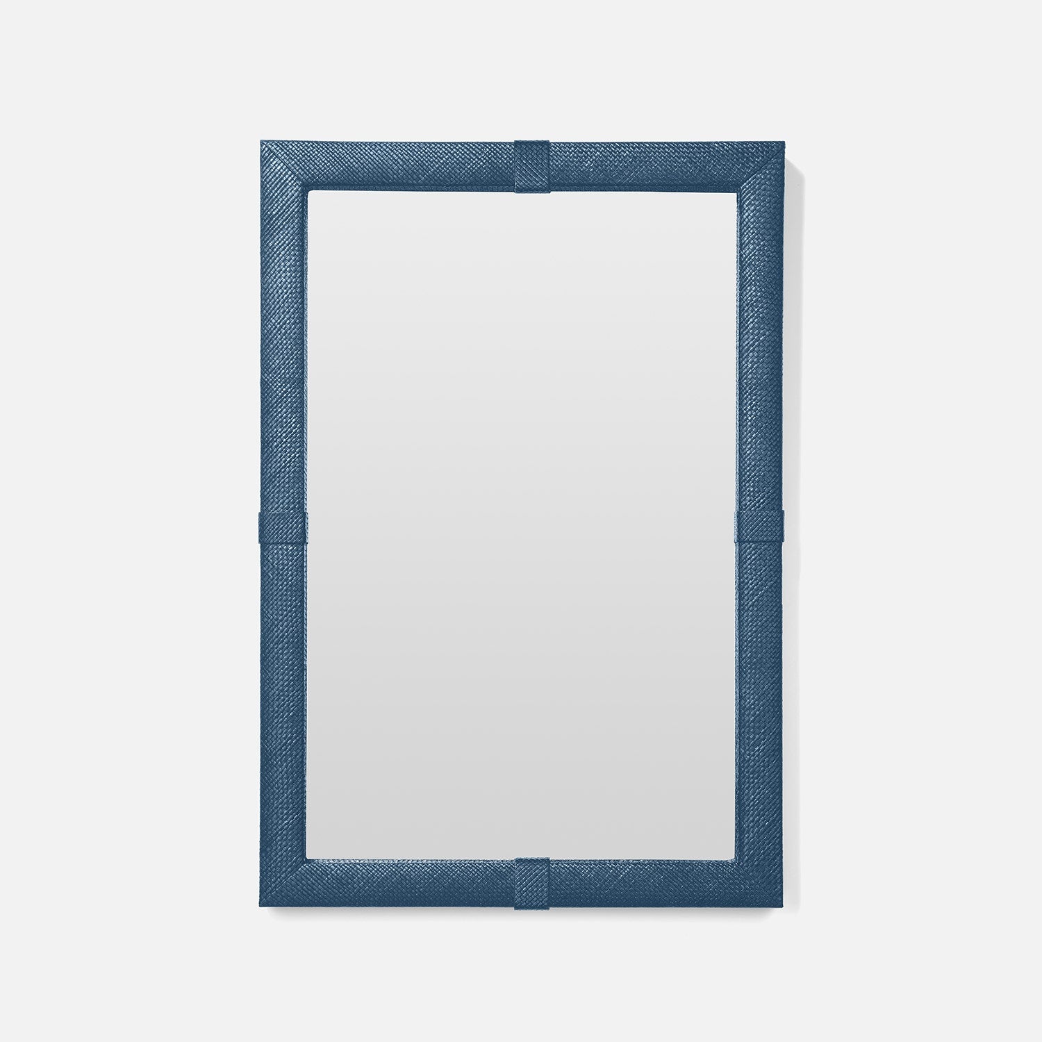 Blue textured picture frame on a white background
